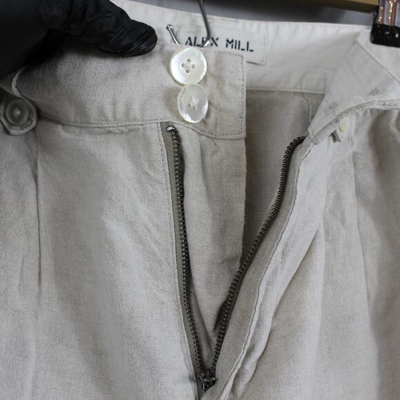 Alex Mill Shorts Womens 2 Pleated Linen Flax Summer Old Money Quiet Luxury Retro - Picture 6 of 13